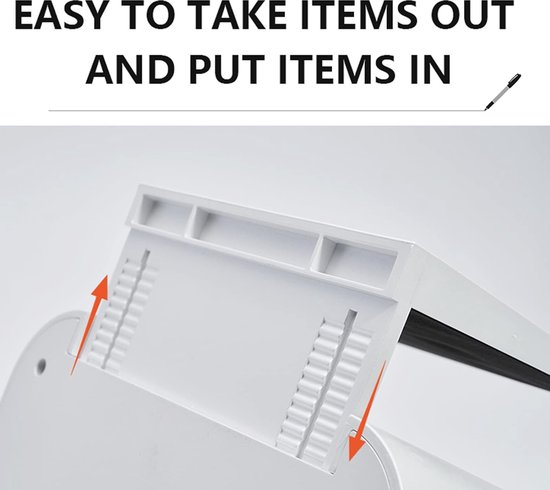 Organiseur de bureau – Plumier – Porte-stylo – Support de tablette – Table de support de téléphone – Convient pour : tablette et téléphone – Wit