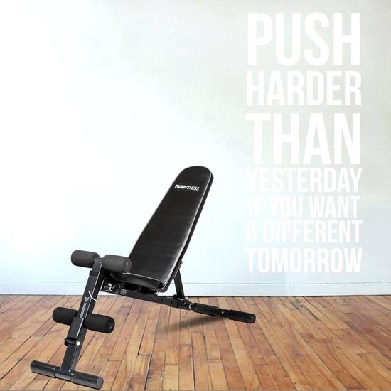Push Muursticker Push Harder Than Hier If You Want A Different Tomorrow - Oranje - 36 x 80 cm - Textes anglais sports - Muursticker4Sale
