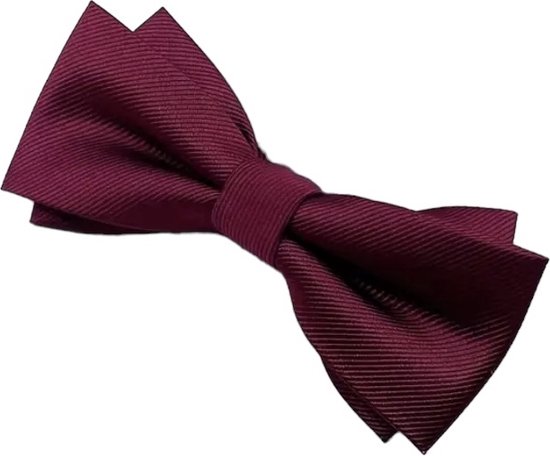 Vlinderdas Casual Dubbellaags geweven ( Bordeaux rood ) 11.5 x 5.5 cm