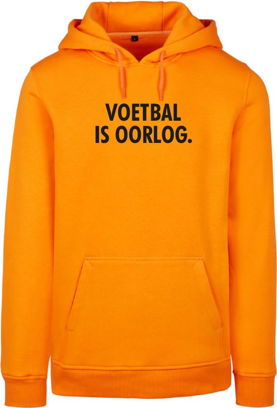 EK kleding Hoodie oranje XL - Voetbal is oorlog - soBAD. | Oranje hoodie dames | Oranje hoodie heren | Oranje sweater | Oranje | EK | Voetbal | Nederland