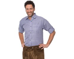 Partychimp Oktoberfest Overhemd Fijn Ruitpatroon Oktoberfest heren Carnavalskleding Heren voor bij Lederhosen Man - Polykatoen - Blauw - Maat XL