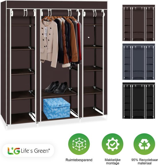 Outdoor opvouwbare camping schoenenkast, camping 9 plank opslag organizer, tent kleding organizer, 128 * 55 * 75 cm (grijs