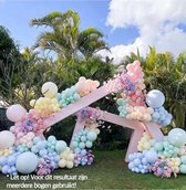 Ballonneboog Pastel - 100 stuks - decoratiepakket ballonnen - versiering - complete set decoratie feest - pastelkleuren - feestpakket