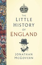 Boek met de titel 'The Little History of England', met een afbeelding van Winston Churchill en een kroon.