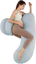 Zijslaapkussen - Zwangerschapskussen - Lichaamskussen - Body Pillow - Ondersteuning rug, heupen en benen - ‎42 x 17 x 16 CM - Blauw
