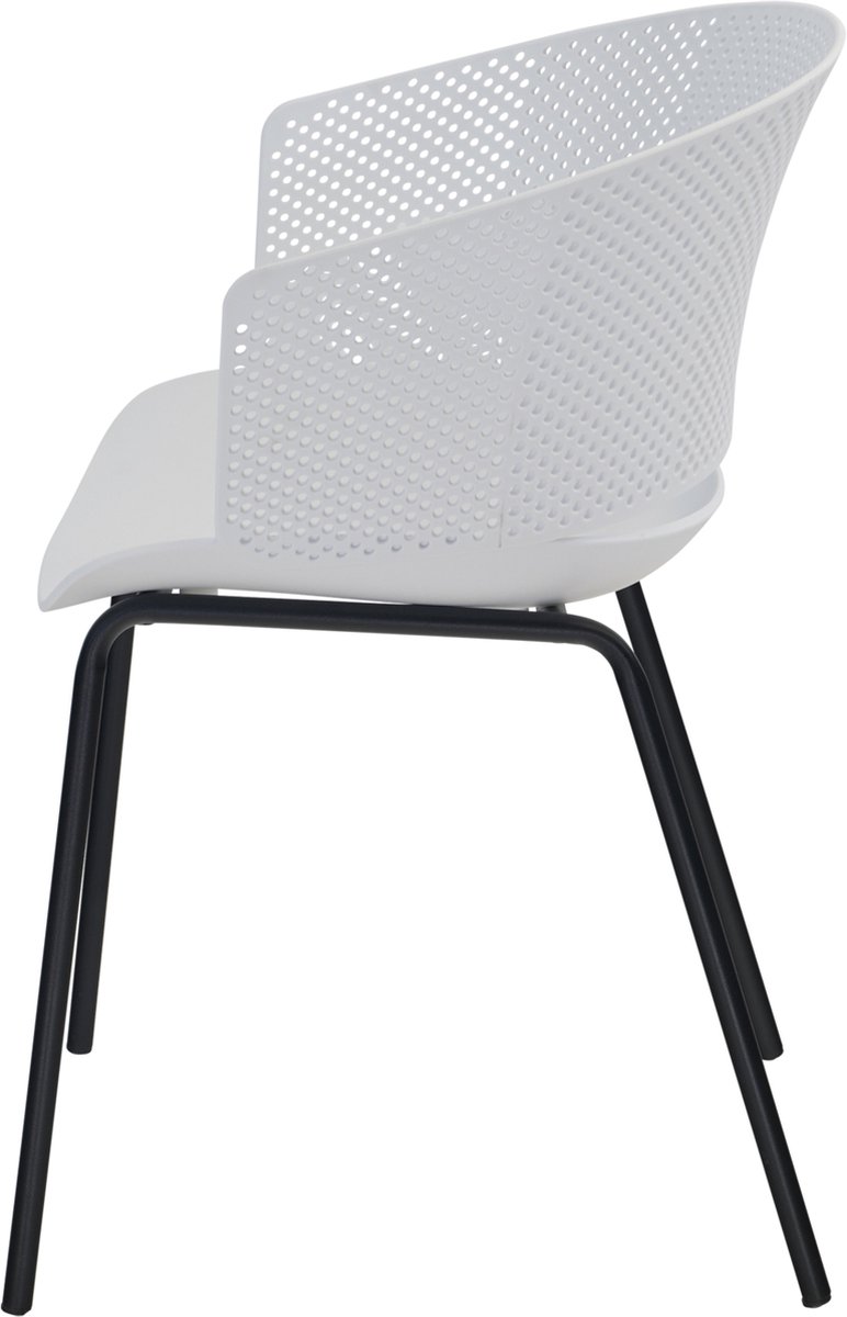 Lesli Living Chaise bistrot Lille - Blanc - 56x45∕55x79cm - Set de 4