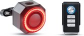 SubCombines Fietsalarm - Anti-Diefstal Alarmsysteem ( Model 2024 ) Oplaadbaar- + Achterlicht Bevestigingsset - 7 Gevoeligheidsstanden - 3 Geluidssterktes - Waterdicht - Scooter, Fatbike en Fietsalarm met Afstandsbediening - Nr 1 Fietsalarm