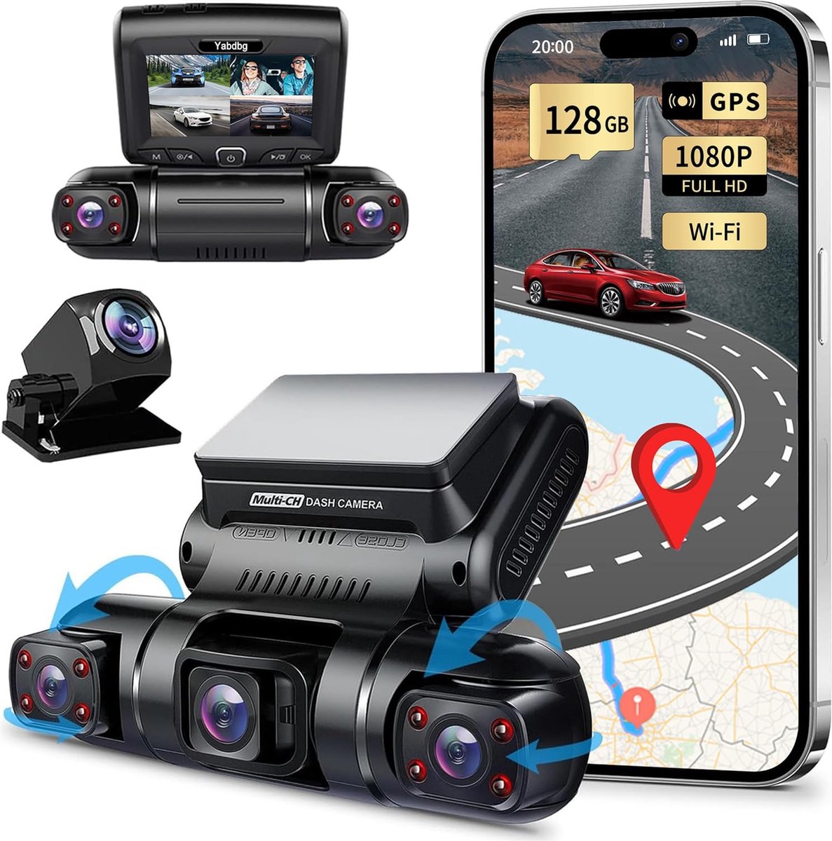 Autocamera met Parkeermodus en Nachtzicht - Groothoeklens - Full HD Opname - Compact Design