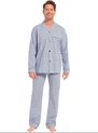 Pastunette Heren Pyjama katoen met knoopsluiting - 56 - Blauw