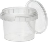 50 x plastic bakjes rond met deksel - 120 ml - ø69mm - vershoudbakjes - verzegelbare TE-cup - transparant
