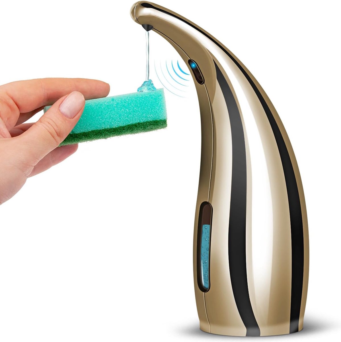 Automatische Zeepdispenser met Sensor - 300 ml - IPX6 Waterdicht - voor Keuken, Badkamer, Hotel, Restaurant, Openbare Plaats - Goudkleurig