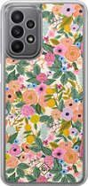 Casimoda® hoesje - Geschikt voor Samsung Galaxy A23 - Pink Gardens - 2-in-1 case - Schokbestendig - Bloemen - Verhoogde randen - Roze, Transparant