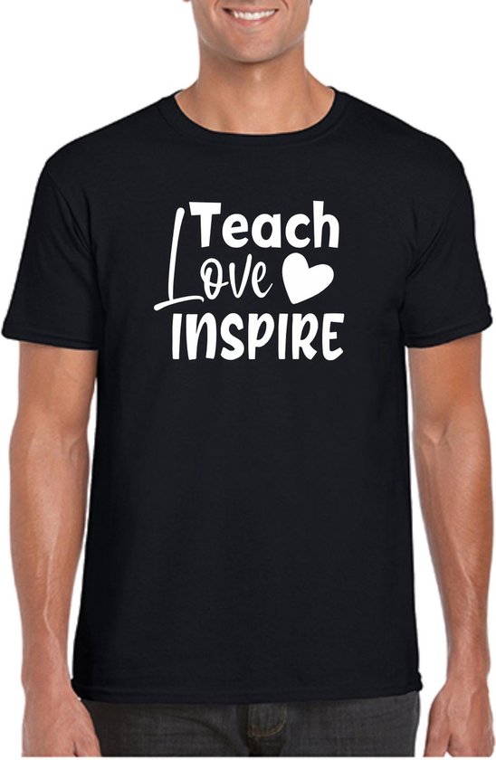 HEREN TSHIRT LEERKRACHT LERAAR TEACH LOVE INSPIRE LUDIEK 3XLARGE