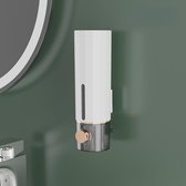 Wandmontage Zeepdispenser - 450 ml - Zonder Boren - Voor Badkamer en Keuken - Shampoo Dispenser - Hygiënisch Doseren