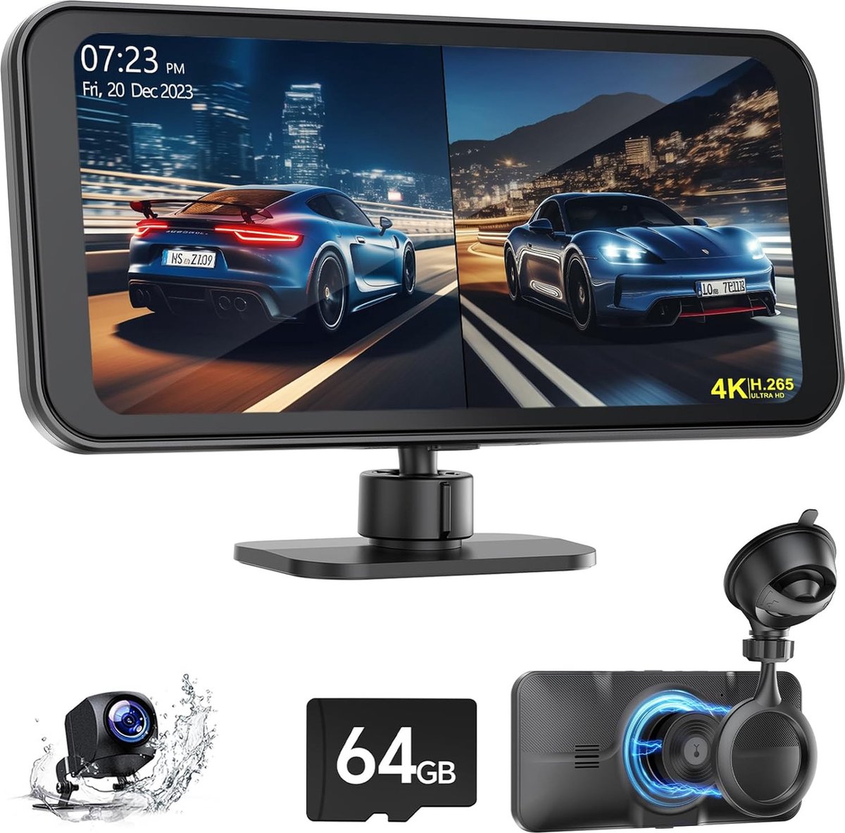 Dashcamera met GPS-navigatie en Afspelen van Opnames - Full HD - Nachtzicht - 170-graden Weergave - Ingebouwde GPS