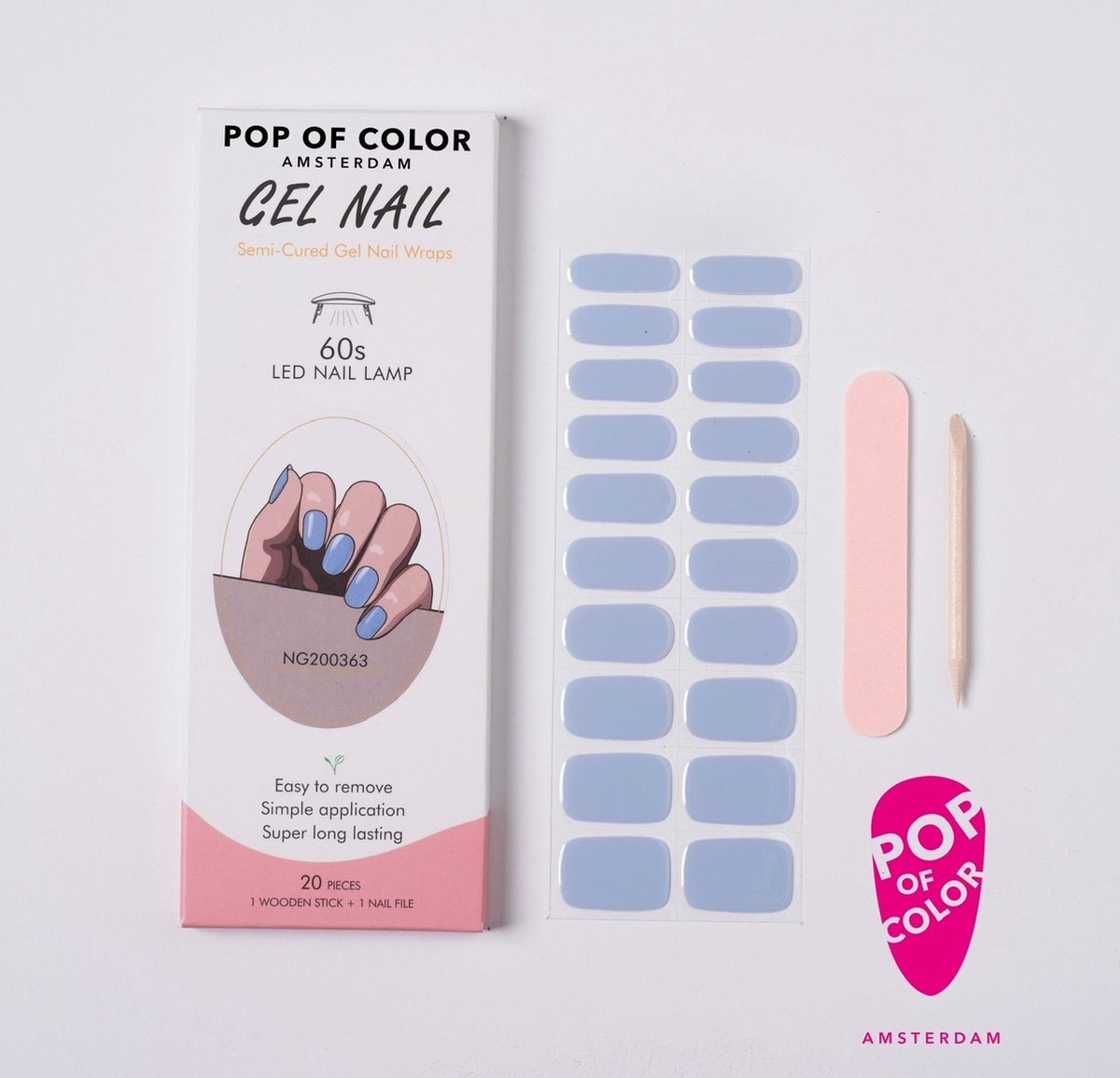 Pop of Color Amsterdam Royal Blue Gel nail wraps UV nail wraps Gel nail stickers Gel nail foil Nail stickers Gel nagel wraps UV nagel wraps Gel nagel Stickers Nagel wraps Nagel stickers