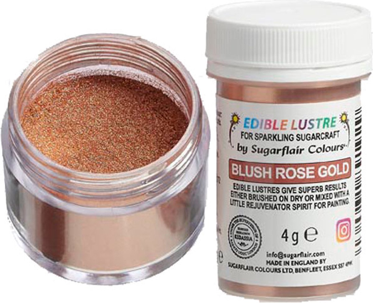 Sugarflair Eetbare Glanspoeder - Blush Rose Gold - 4g - Voedingskleurstof