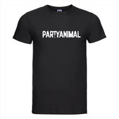 T-shirt Partyanimal | Festival | Zwart | Maat XL