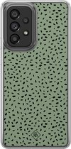Casimoda® hoesje - Geschikt voor Samsung Galaxy A52 5G - Green Confetti - 2-in-1 case - Schokbestendig - Illustratie - Verhoogde randen - Mint, Transparant