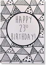 Hoera 23 Jaar! Luxe verjaardagskaart - 12x17cm - Gevouwen Wenskaart inclusief envelop - Leeftijdkaart