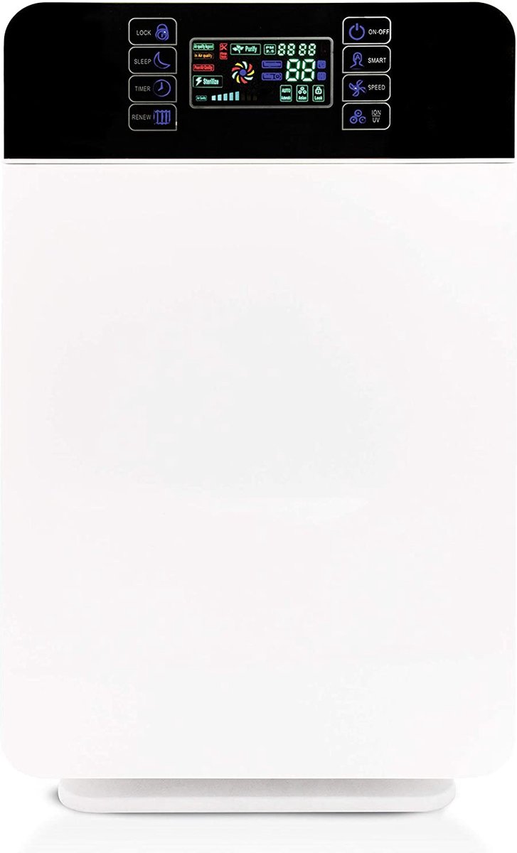 Livington AirPurifier - Luchtreiniger 30 m² Wit - 6-delig filtersysteem - HEPA-filter actief koolfilter UV-filter ionisator