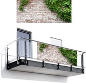 Balkonscherm 300x120 cm - Balkonposter Klimop - Groen - Stenen - Wit - Bladeren - Balkon scherm decoratie - Balkonschermen - Balkondoek zonnescherm
