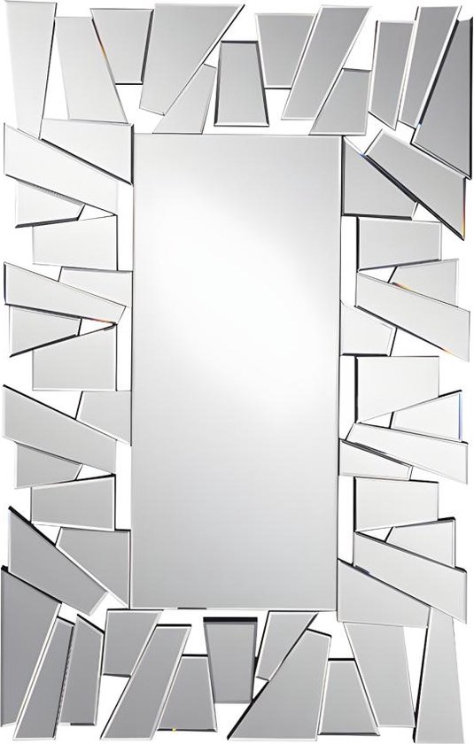OZAIA Wandspiegel in roestvrij staal - B. 120 x H. 76 cm - UYUNI L 120 cm x H 76 cm x D 4.5 cm