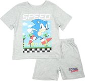 Sonic the Hedgehog shortama/pyjama speed katoen grijs maat 104