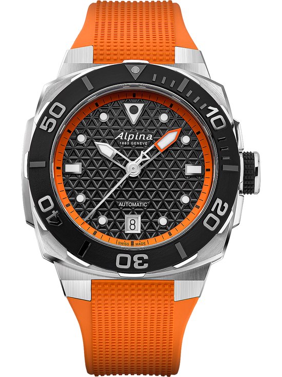 Alpina Seastrong Diver Extreme AL-525BO3VE6 Horloge - Rubber - Oranje - Ø 40 mm