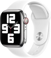 Bandje geschikt voor Apple Watch siliconen 42/44/45/49mm series 3 4 5 6 7 SE wit - maat S