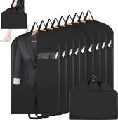 10 stuks Beschermhoes voor kleding zwart 100 x 60 cm -met een handvat- Kledinghoezen - Kleding opbergen accessoires - Beschermhoes kleding