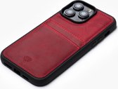 Wachikopa leather Back Cover C.C. Case for iPhone 14 Pro red