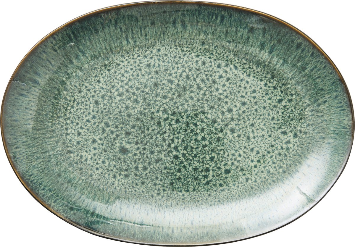 BITZ Schaal ovale 36 x 25 cm Zwart/Groen