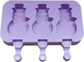 IBBO Shop - IJsvormpje met 50 ijsstokjes - Ijsjes Vormen - Siliconen - BPA Vrij - IJsjes vormen - IJslolly vormen - 3 stuks - Pastel paars - Fruitijs - Yoghurt ijs - ijslolly - Ijsjes - Paars