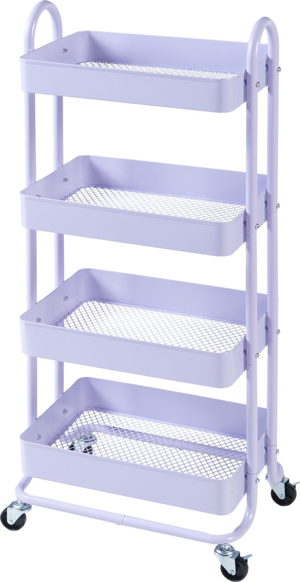 Keukentrolley Pyhäntä met 4 manden 103,5x46x35 cm lichtpaars [en.casa]