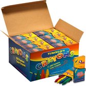 Kleuren Crayons in Bulk - 288 Kleur Krijtjes! Doos van 72 4-Packs, Premium Kleurkrijtjes voor Kinderen en Peuters, Niet-Giftig, voor Feestcadeaus, Restaurants, Snoepzakjes, Sokkenvuller