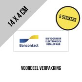 Pictogram/ sticker | "Bij voorkeur elektronisch betalen a.u.b." | 14 x 4 cm | Voordeel pakket | Bancontact | Payconiq | Retail | Betaalmiddel | Pinnen | Witte folie | Raamsticker | 5 stuks