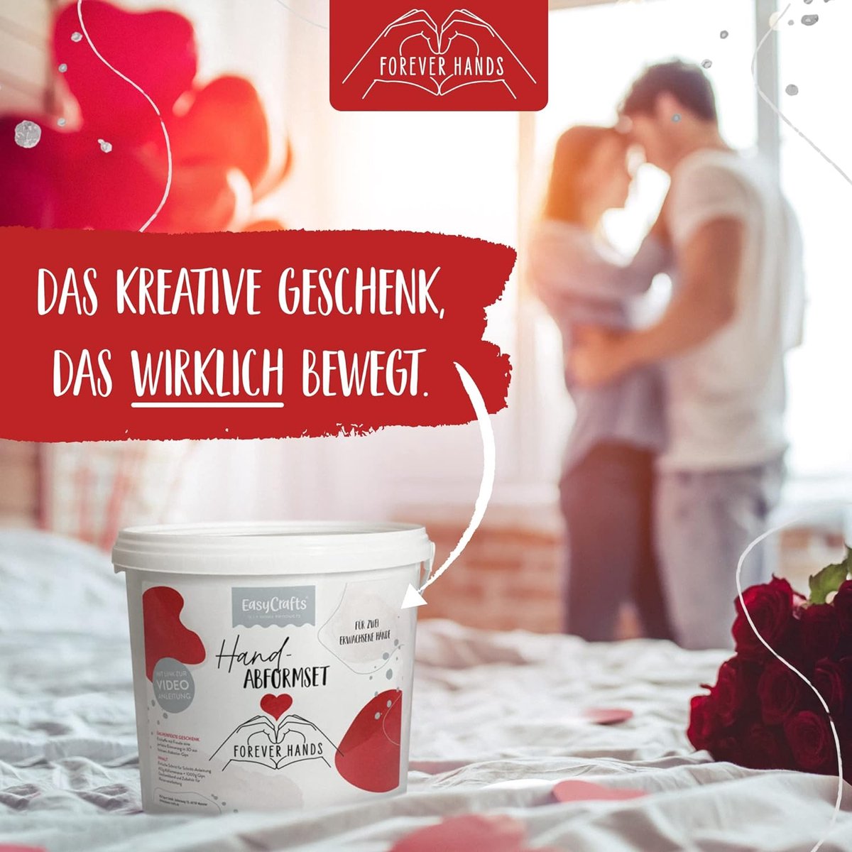 Handafdrukset voor koppels - Parent (rood-zilver)
