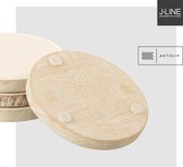 J-Line Mango onderzetter - kunststof - grijs - 4 stuks - woonaccessoires
