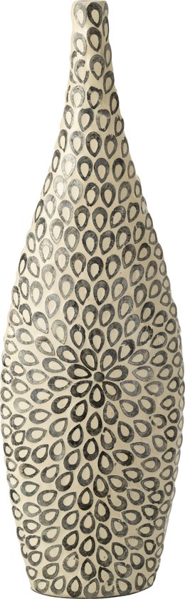 J-Line vase Long Goutte - coquillage/papier - noir/blanc