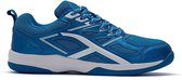 HUNDRED Xoom Non-Marking professionele badmintonschoenen voor heren (blauw/wit, maat: UK 4/US 5/EU 38) | Materiaal Bovenwerk: Polyester, Zool: Rubber | Geschikt voor indoor badminton/tennis/squash/tafeltennis/basketbal en padel