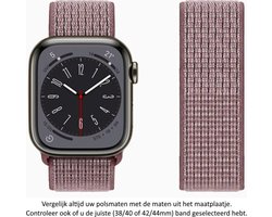 Bruin / Grijs / Rookkleur / Grijs-bruin met roze tint Nylon Horloge Bandje Geschikt voor Apple Watch 1, 2, 3, 4, 5, 6, 7, 8, SE, 38mm, 40mm & 41mm 