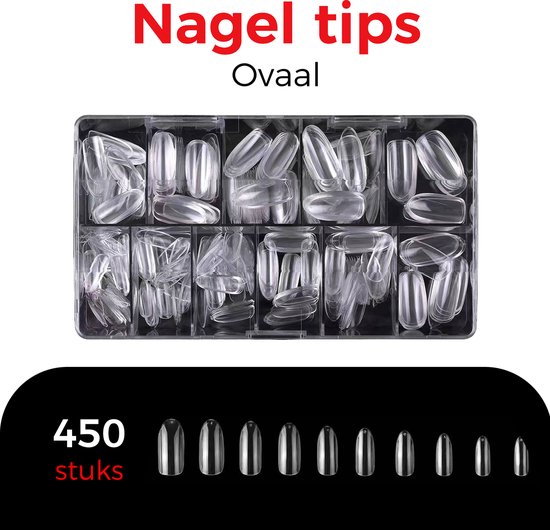 Joyage Nail Pointes Transparent Oval - 500 pièces - Nail tips transparents - Nail tips pour ongles en gel - Nail tips acrylique - Nail tips transparents - Ongles transparents - Faux ongles clairs - Faux ongles - Faux ongles ongles