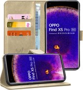 Hoesje geschikt voor Oppo Find X5 Pro - Portemonnee Book Case Goud