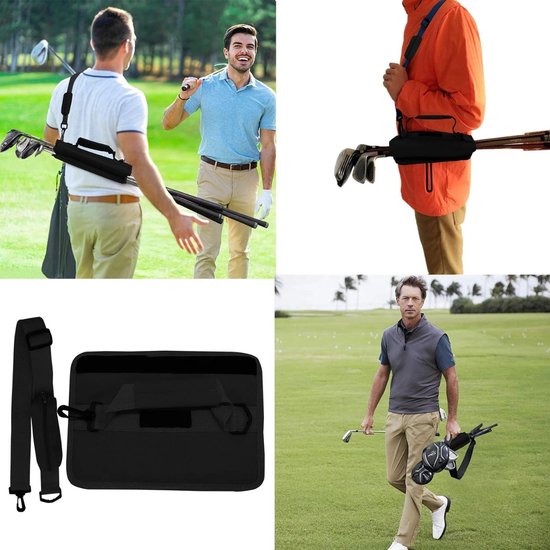 Compacte Golftas - Voor 3 clubs - Zwart - Hoogwaardige kwaliteit - Schouderband - Driving Range - Lichtgewicht - Gemakkelijk mee te nemen - Draagtas van LIMBERG GOLF BRANDS — afbeelding 2
