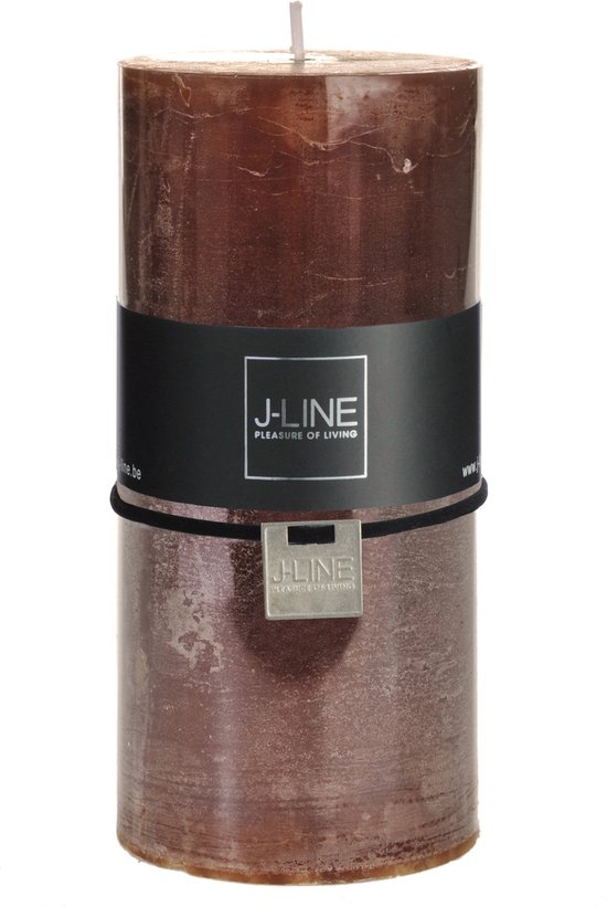 J-Line cilinderkaars - bruin - large - 72U - 6 stuks