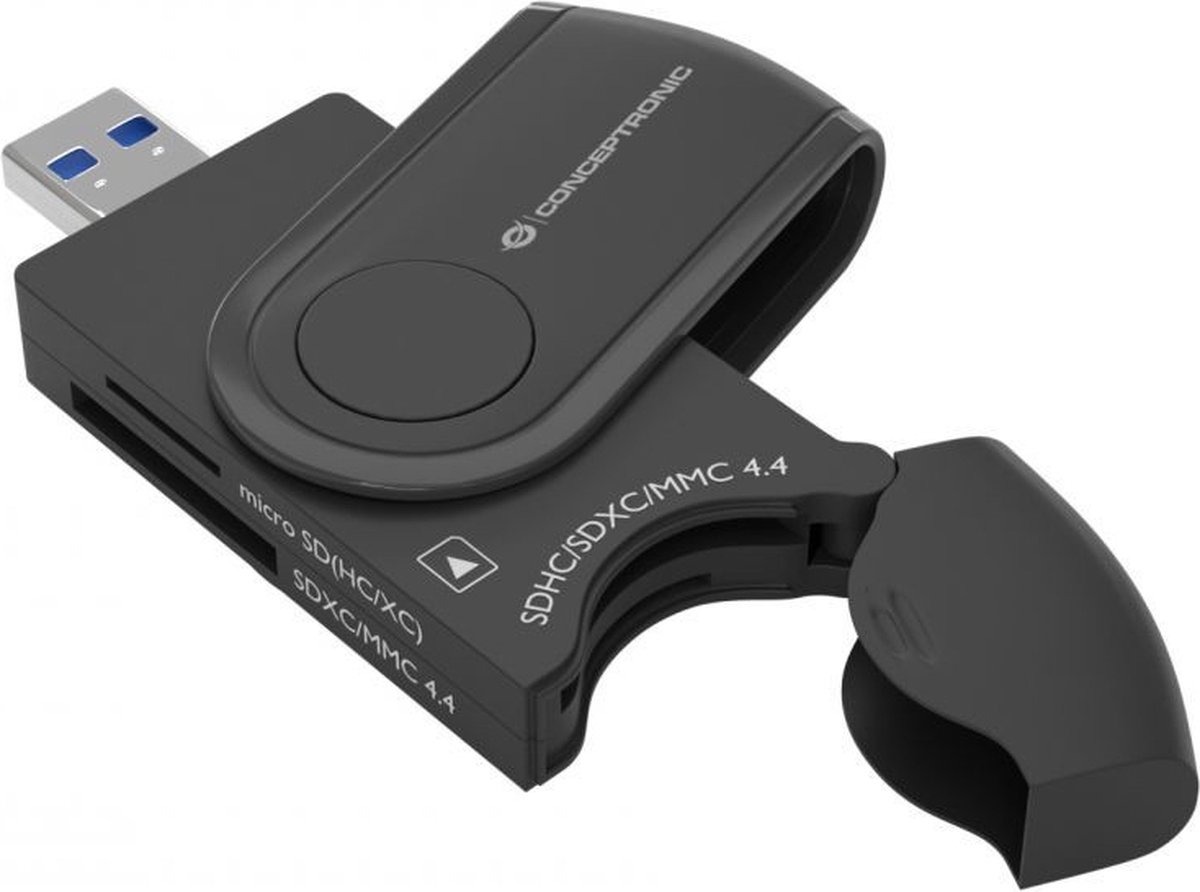 Conceptronic StreamVault BIAN04B geheugenkaartlezer USB 3.2 Gen 1 (3.1 Gen 1) Type-A Zwart