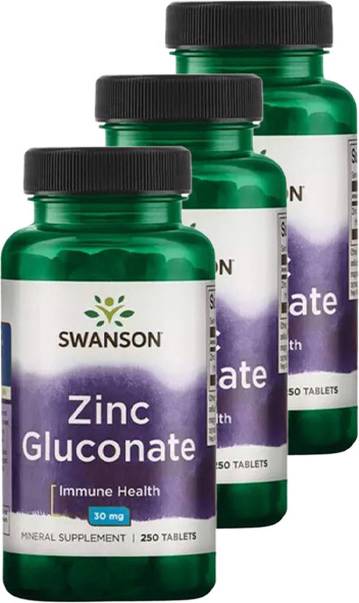 Goedkoopste Swanson | Zinc Gluconate | 250 Capsules | 3 stuks | 3 x 250 capsules
