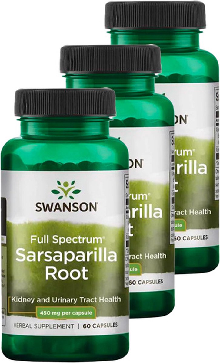 Goedkoopste Swanson | Sarsaparilla Root | 60 Capsules | 3 stuks | 3 x 60 Capsules