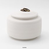 Shiro urn (L) - wit - 660ML - hoogwaardig keramiek - SANA - moderne urn - crematie urn - as urn - huisdieren urn - urn hond - urn kat - menselijk as - familie urn - urn voor as volwassen - urne - urne hond - urnen - urne volwassenen - mini urn
